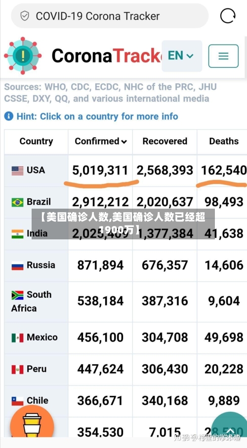 【美国确诊人数,美国确诊人数已经超1900万】-第2张图片
