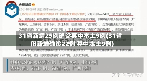 31省新增25例确诊其中本土9例(31省份新增确诊22例 其中本土9例)-第2张图片