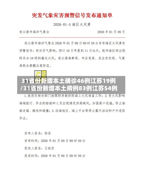 31省份新增本土确诊46例江苏19例/31省份新增本土病例83例江苏54例-第3张图片