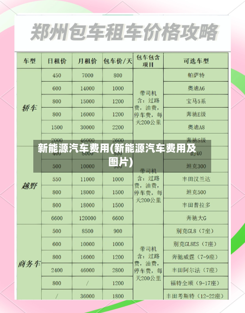 新能源汽车费用(新能源汽车费用及图片)