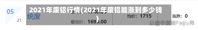 2021年废铝行情(2021年废铝能涨到多少钱)-第2张图片