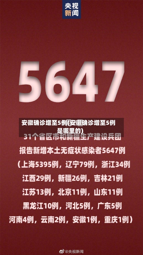 安徽确诊增至5例(安徽确诊增至5例是哪里的)