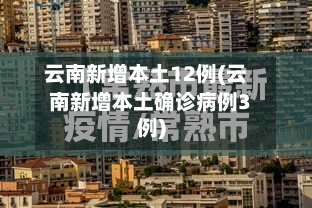 云南新增本土12例(云南新增本土确诊病例3例)-第3张图片