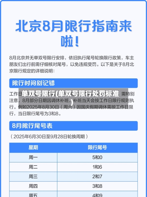 单双号限行(单双号限行处罚标准)