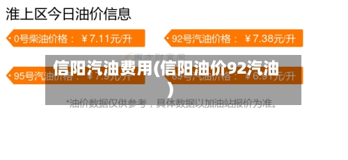 信阳汽油费用(信阳油价92汽油)-第3张图片