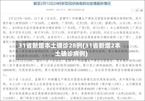 31省新增本土确诊28例(31省新增2本土确诊病例)-第3张图片