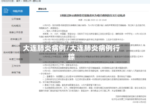 大连肺炎病例/大连肺炎病例行踪