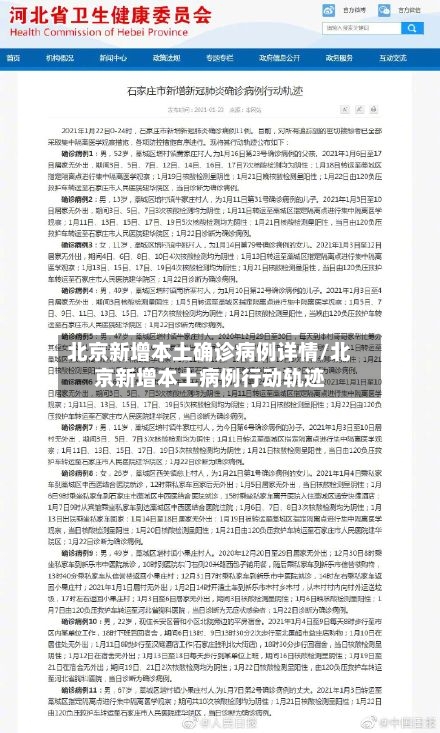 北京新增本土确诊病例详情/北京新增本土病例行动轨迹