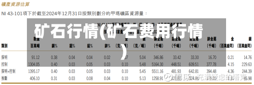 矿石行情(矿石费用行情)