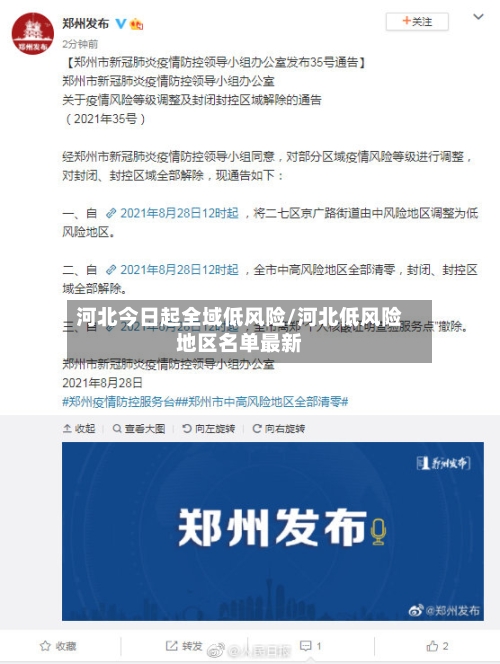 河北今日起全域低风险/河北低风险地区名单最新