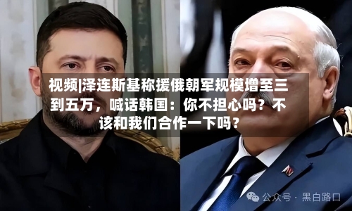 视频|泽连斯基称援俄朝军规模增至三到五万，喊话韩国：你不担心吗？不该和我们合作一下吗？-第2张图片