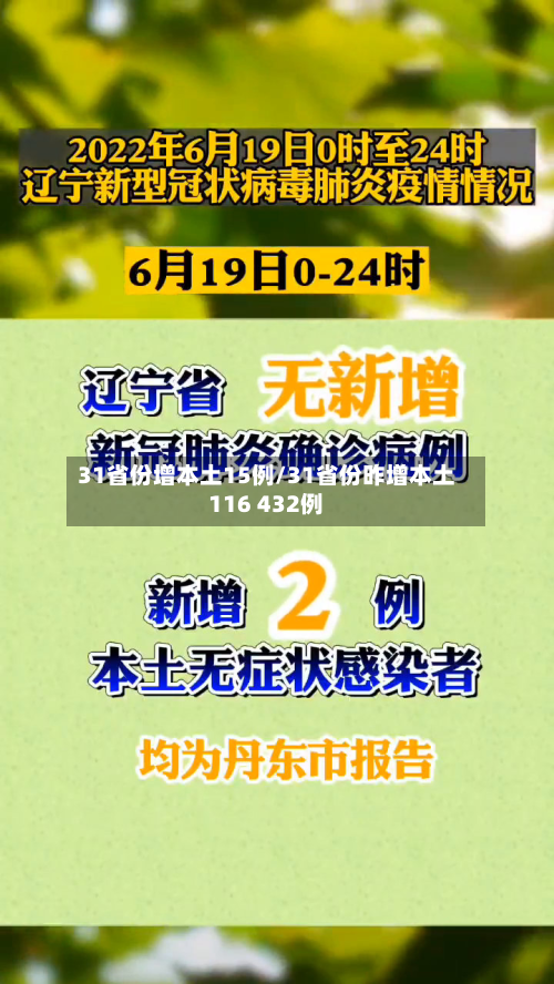 31省份增本土15例/31省份昨增本土116 432例-第2张图片