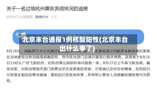 北京丰台通报1例核酸阳性(北京丰台出什么事了)