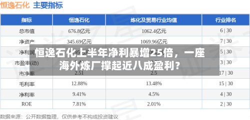 恒逸石化上半年净利暴增25倍，一座海外炼厂撑起近八成盈利？-第3张图片