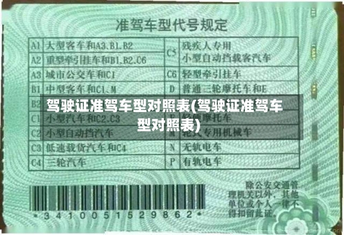 驾驶证准驾车型对照表(驾驶证准驾车型对照表)-第2张图片
