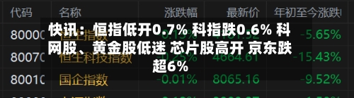快讯：恒指低开0.7% 科指跌0.6% 科网股	、黄金股低迷 芯片股高开 京东跌超6%-第2张图片