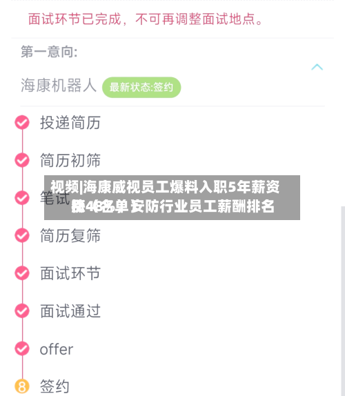 视频|海康威视员工爆料入职5年薪资涨48%	，安防行业员工薪酬排名榜（名单）-第2张图片
