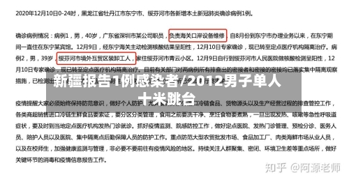 新疆报告1例感染者/2012男子单人十米跳台