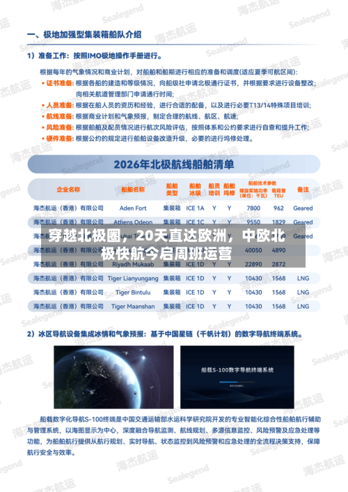穿越北极圈	，20天直达欧洲，中欧北极快航今启周班运营-第2张图片