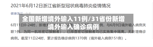 全国新增境外输入11例/31省份新增境外输入确诊病例-第2张图片