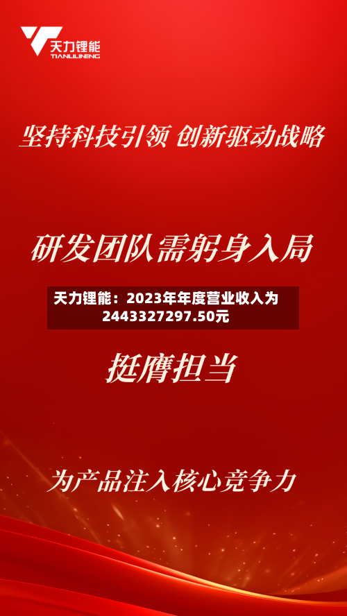 天力锂能：2023年年度营业收入为2443327297.50元-第2张图片