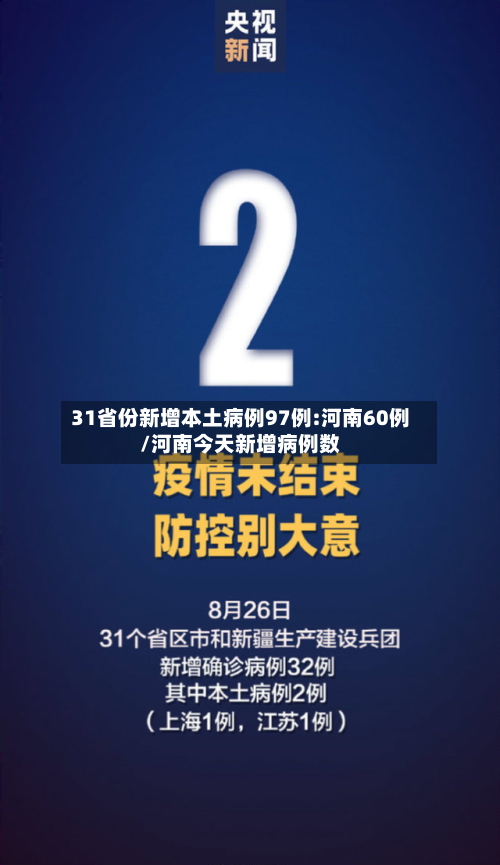 31省份新增本土病例97例:河南60例/河南今天新增病例数