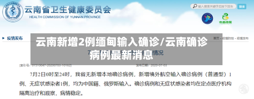 云南新增2例缅甸输入确诊/云南确诊病例最新消息-第2张图片