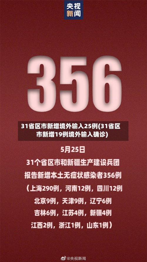 31省区市新增境外输入25例(31省区市新增19例境外输入确诊)