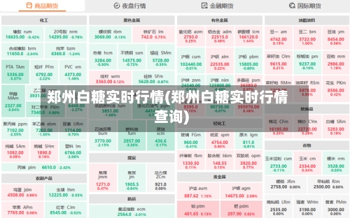 郑州白糖实时行情(郑州白糖实时行情查询)