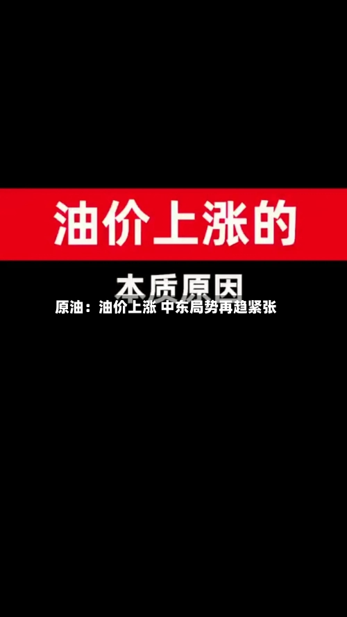 原油：油价上涨 中东局势再趋紧张