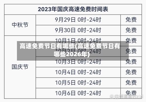高速免费节日有哪些(高速免费节日有哪些2026年)-第2张图片