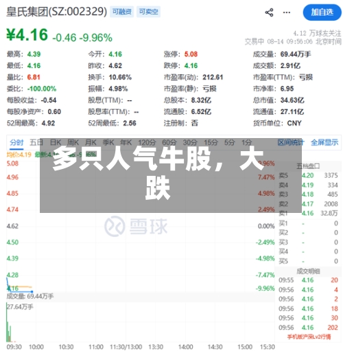 多只人气牛股	，大跌-第2张图片