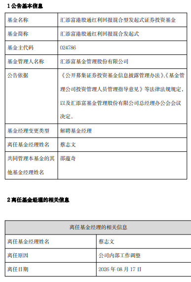 汇添富“指数女神”过蓓蓓38天清仓式卸任 公募基金经理离职潮持续升温